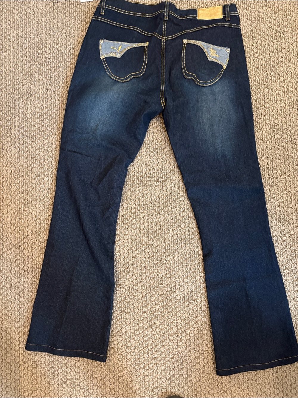 Apple Bottoms Jeans Women’s Dark Blue Bootcut Jeans - Embroidered Back Pockets